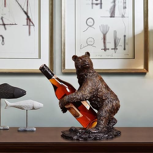 Miniatura 6 de PIPONS Estante de vino de mesa de resina oso de vino Estante de vino Estante práctico para escultura Soporte de vino Decoración del hogar Artesanías