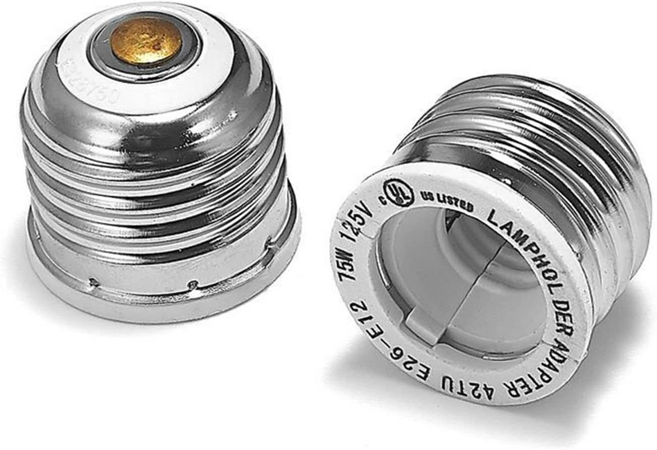 2pcs E26 to E12 Light Socket Adapter Lamp Holder Converter Base Socket Chandelier LED Light Bulb Light Holder Converter