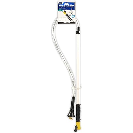 Camco RV Flexible Swivel Stik with Shutoff Valve - Creates Powerful Cleaning Action that Dislodges and Flushes Stubborn Waste Deposits and Combats Odors (40074), 55-1/2 Inch