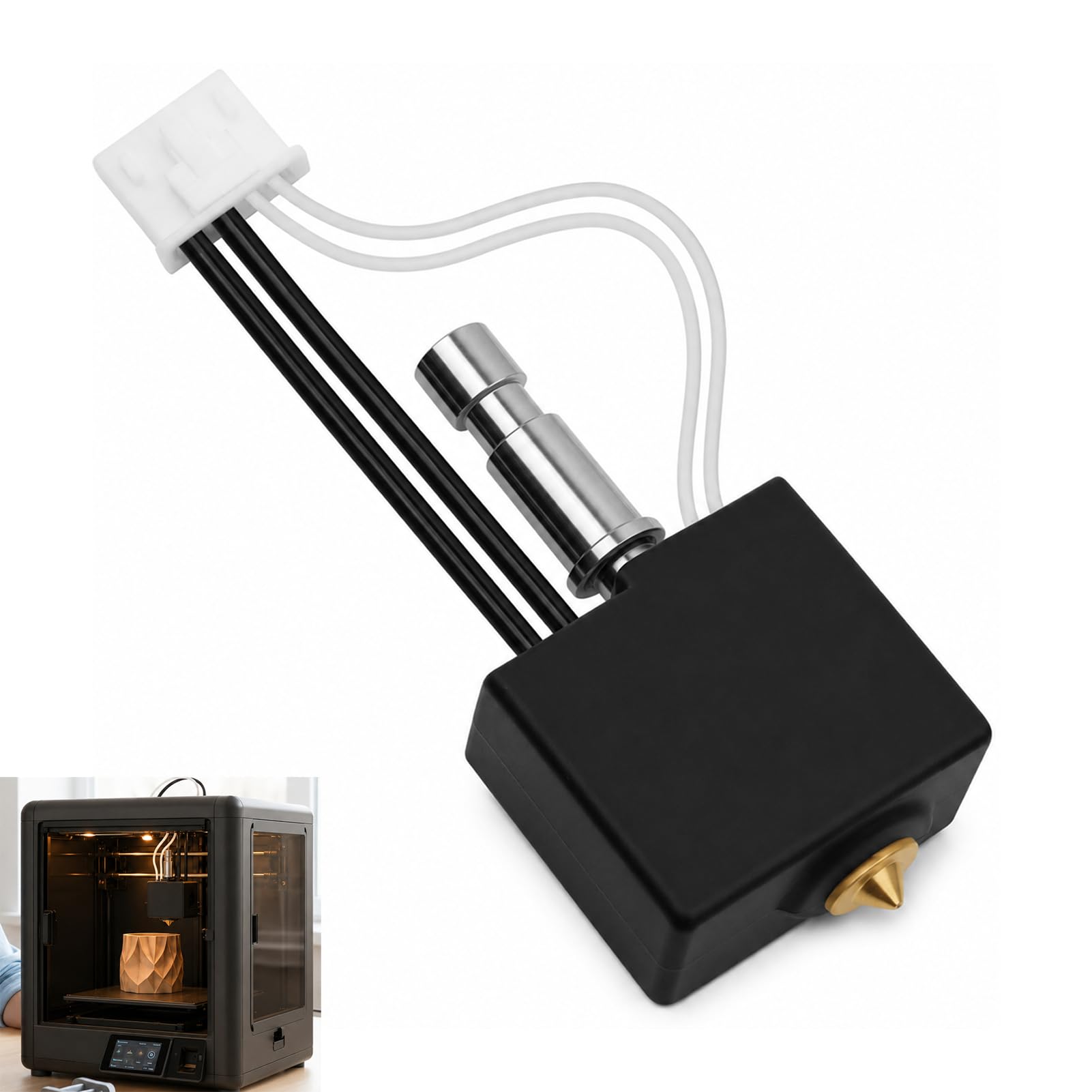 Hotend Kobra S1 All Metal, Druckkopf Ersatz Extruder für Anycubic 3D-Drucker für Kobra S1/S1 Combo Hohe Temperatur Düse 0,4 mm Messing Quick Swap Extruder verbessert für PLA ABS PETG
