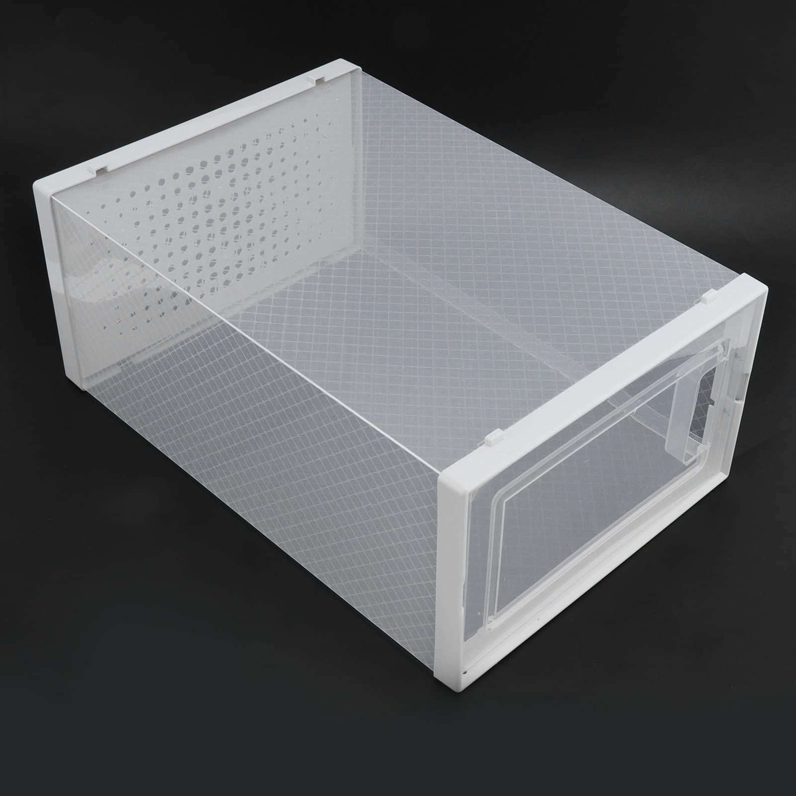 Alvinlite Caja de Almacenamiento de Zapatos con Tapa Caja de Almacenamiento Plegable Caja de Zapatos de plástico Transparente 10 Piezas Caja
