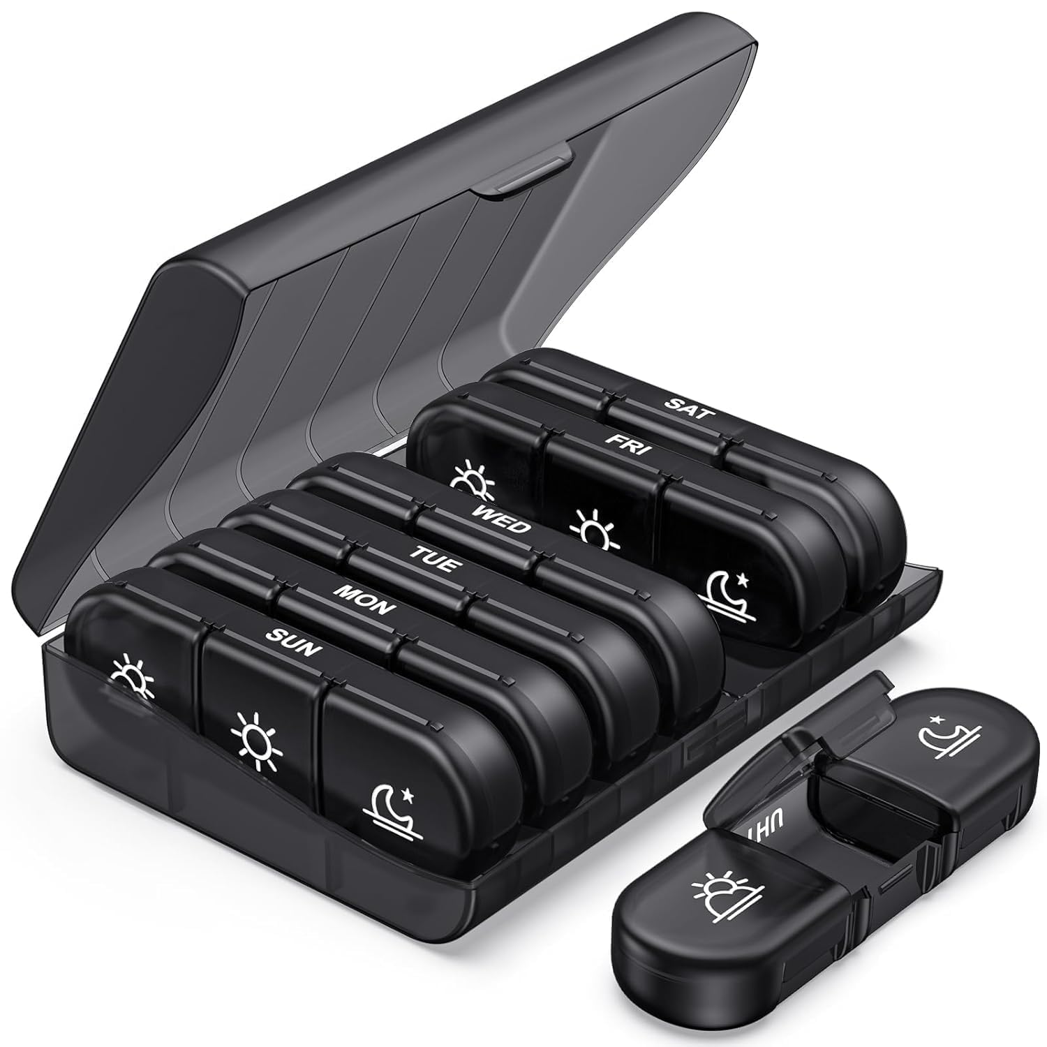 Weekly Pill Organizer 3 Times a Day 7 Days Travel Medicine Box Morning Afternoon Night Compartments Portable Tablet Storage Case Weekly Medicine Organizer Box-image-41