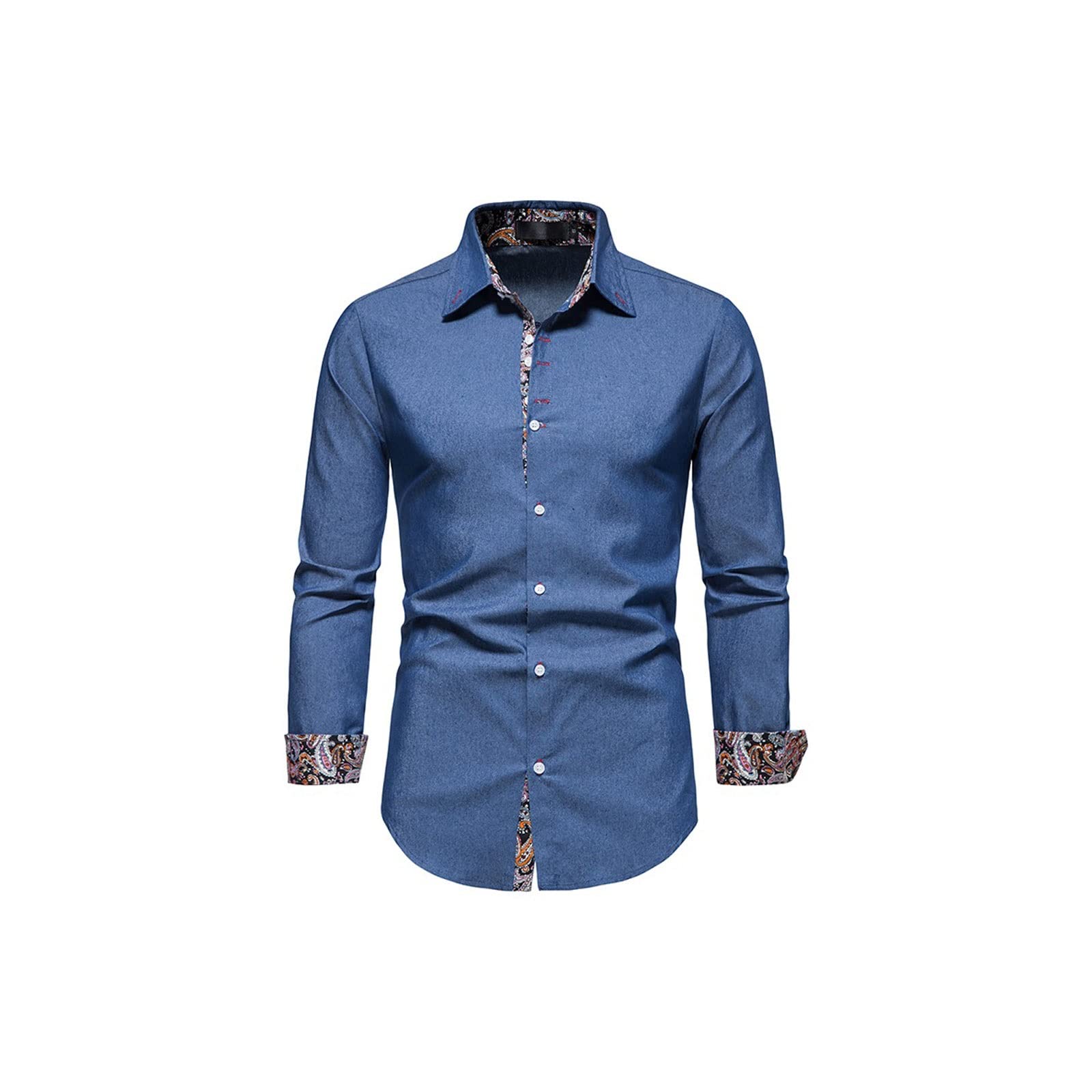 HOPEYSHOPEYS Men's Long Sleeves Shirts For Men Long Sleeve Dress Shirt Mens Office Workwear Tops (Size : M)