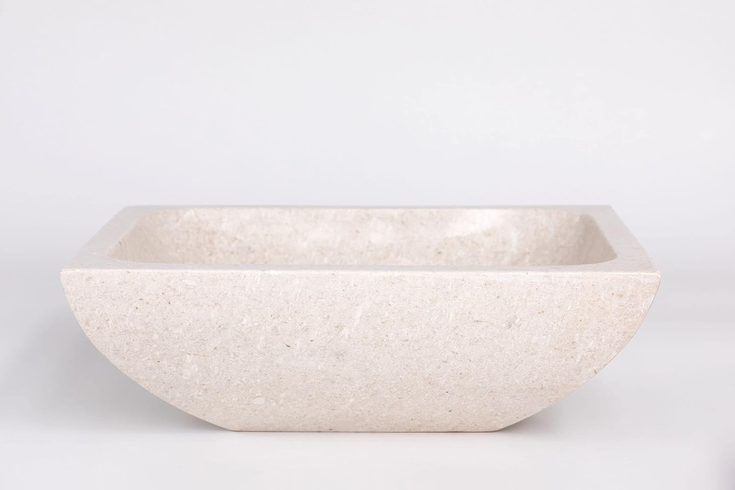 Natural Stone Vessel Bathroom Sink - Rectangular Stone Sink (Ojinaga Marble)