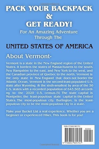 Vermont Bucket List Adventure Guide & Memory Journal: Travel & Explore 50 Must See Destinations & Record Your Experience | America Passport & Stamp Book #TOP1