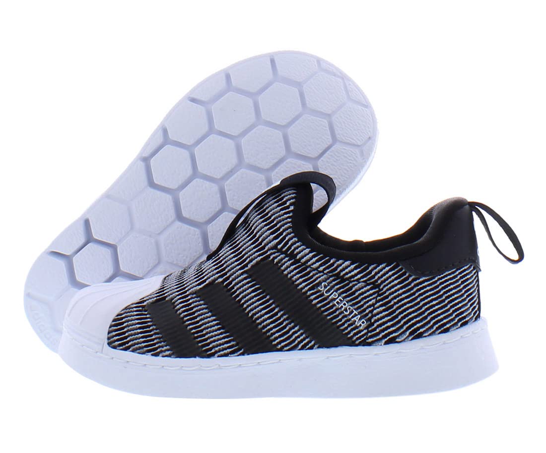 adidas Superstar 360 Baby Boys Shoes Size 6.5, Color: Black/White