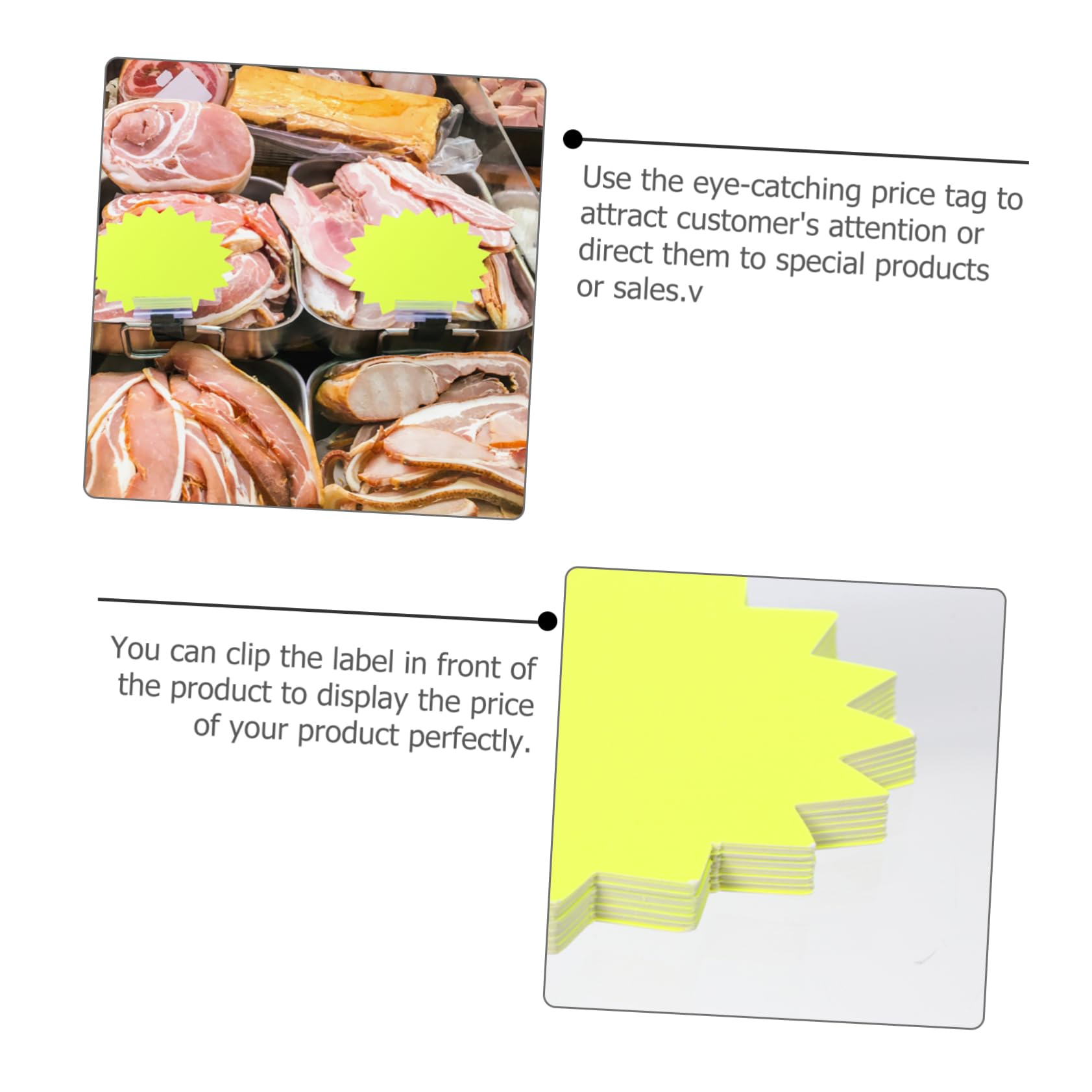 3 Set Di Etichette Adesive Fluorescenti Per Cartelli Da Vendita Al Dettaglio Etichette Di Carta Marroni Di Grandi Dimensioni 80 Pezzi * 3