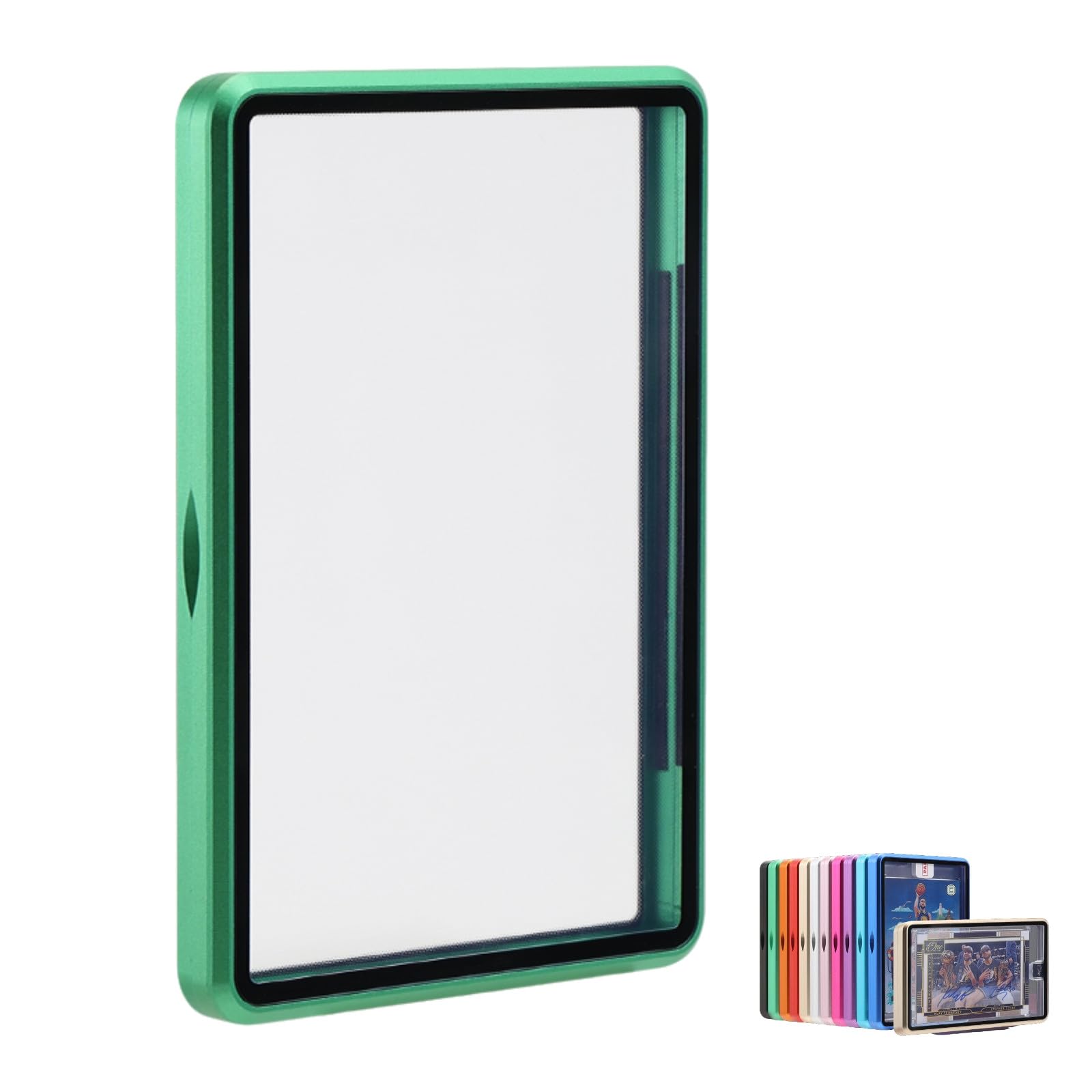 Metal Slab Protector Fits Ungraded Original Sealed Card - UV Resistant- Aluminum Frame Magnetic Closure Bumper Case for Sports & Gaming Cards (Green,75PT~130PT)