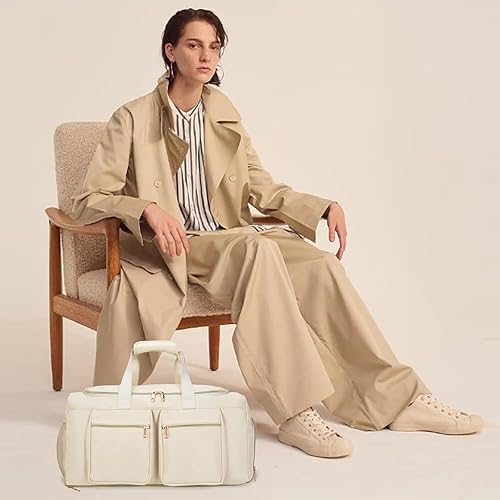 Miniatura 7 de Bolsa de lona con compartimento para zapatos, bolsa de viaje de noche, bolsa de transporte, bolsa de gimnasio, bolsa de deporte, bolsa de fin de