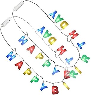 Blinkee 2 Pieces Multicolor LED Happy Birthday Lights Necklace