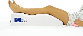 Fushia Medical Care Almohada para Piernas Ortopédica de Espuma Suave y Funda Lavable para Personas con Mala Circulación Sanguínea/Retención de Líquidos en Las Piernas (Malla Blanca)