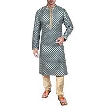 SK105 الرجال الرمادي Kurta Pajama مجموعة الزفاف Kurta Pyjama Indian Party Suit