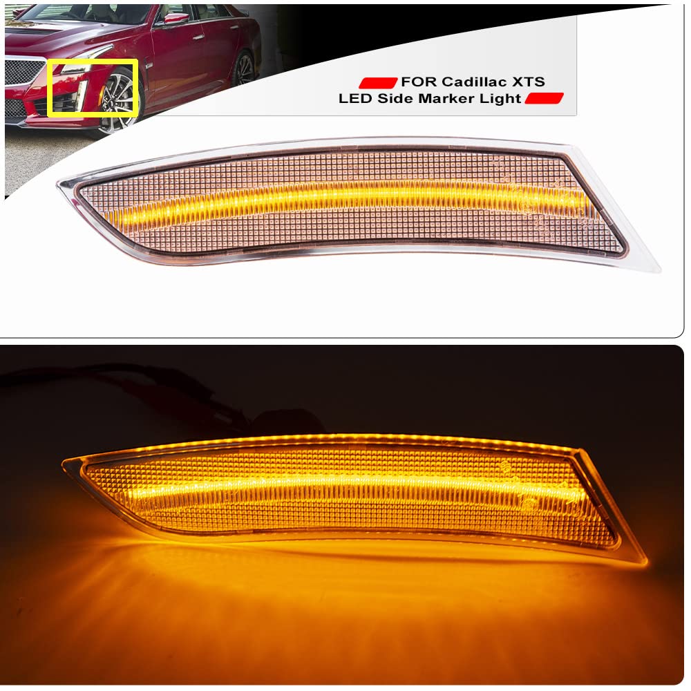 Clear Lens Amber Full LED Bumper Side Marker Light Kit For 20132017