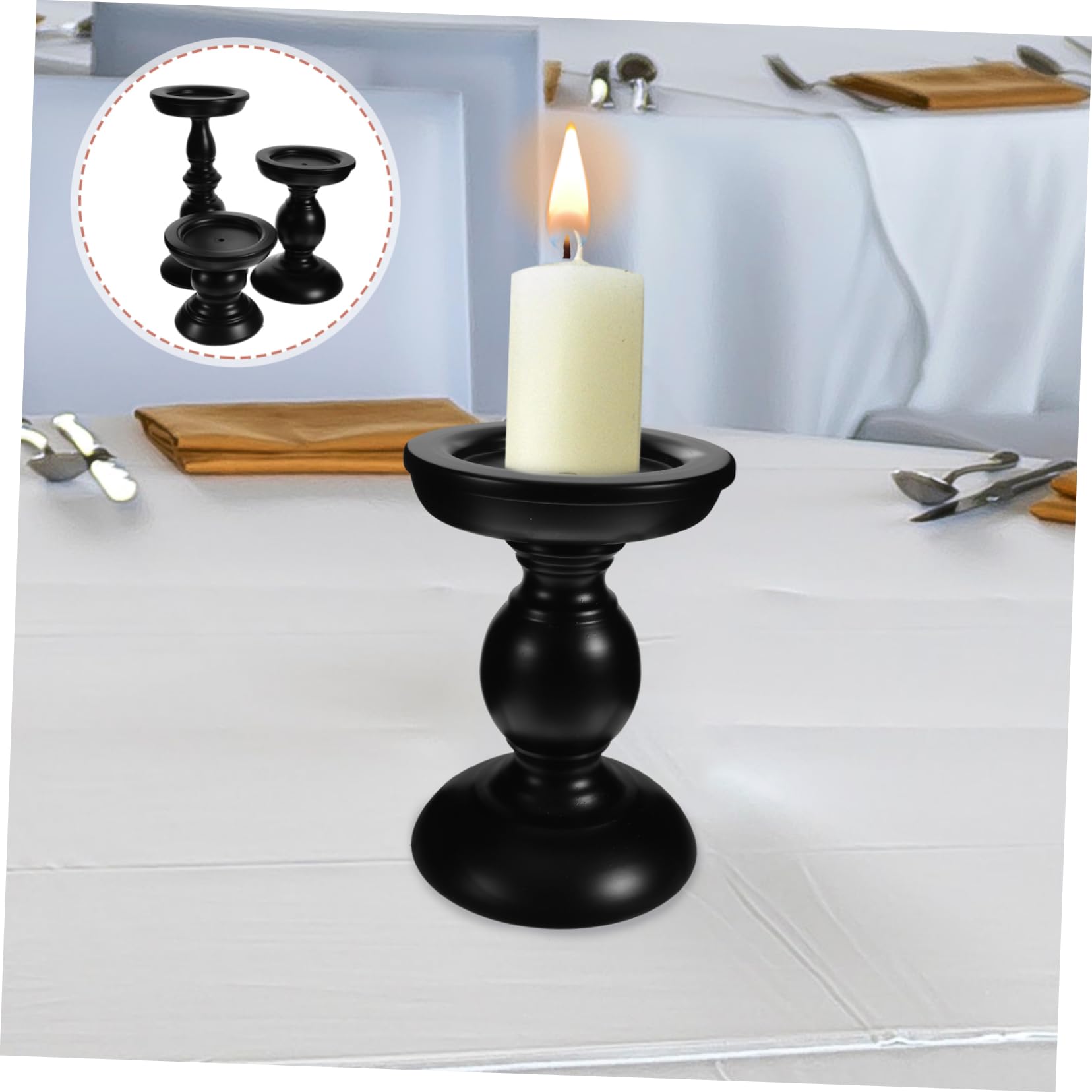 3Pcs Metal Candle Holders Pillar Candle Stands for Home Decor Weddings Parties and Dining Tables Vintage Style Candle Holders for Cozy Atmosphere