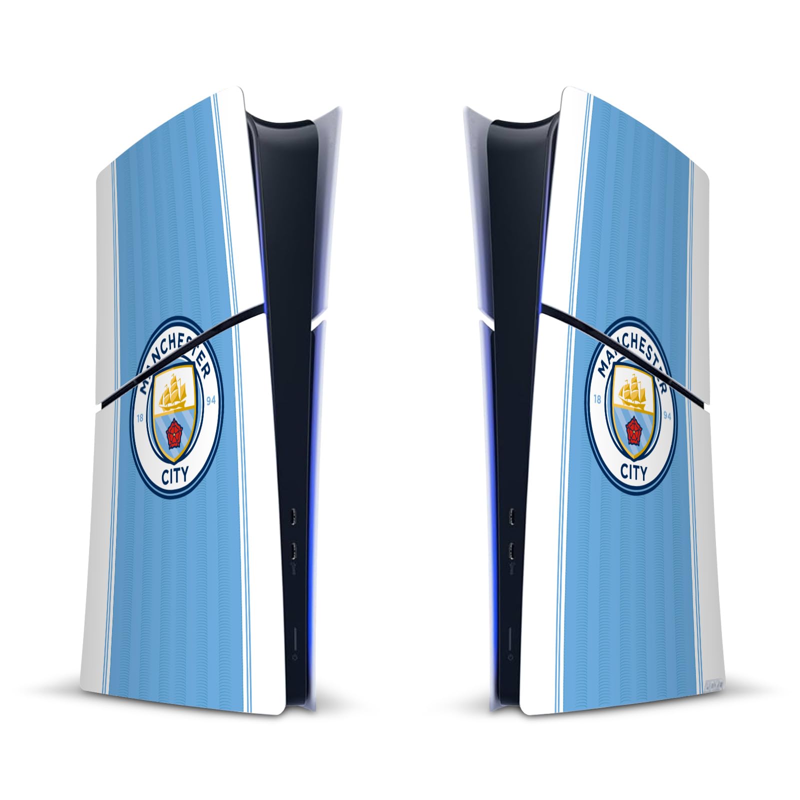 Head Case Designs sous Licence Officielle Manchester City Man City FC Accueil Trousse 2023/24 Vinyle Autocollant De Jeu Peau Compatible avec Sony PlayStation 5 PS5 Slim Digital Edition Console