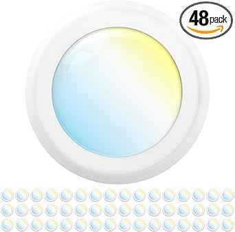 Sunco 48 Pack 6 Inch LED Disk Lights, Flush Mount Ceiling Light Disc, Recessed Can Lighting, 850 LM, 12W (65W Equivalent), Selectable CCT 3000K/4000K/5000K/6000K/6500K, Dimmable, Damp Rated ETL.