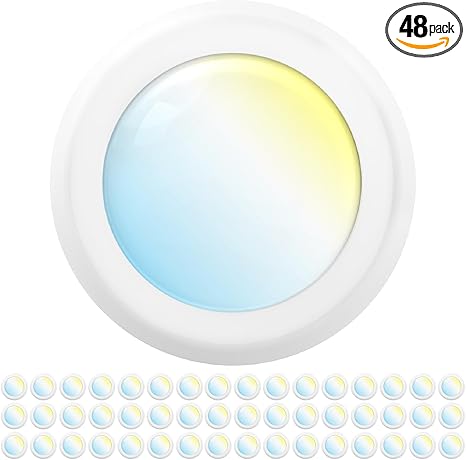 Sunco 48 Pack 6 Inch LED Disk Lights, Flush Mount Ceiling Light Disc, Recessed Can Lighting, 850 LM, 12W (65W Equivalent), Selectable CCT 3000K/4000K/5000K/6000K/6500K, Dimmable, Damp Rated ETL.