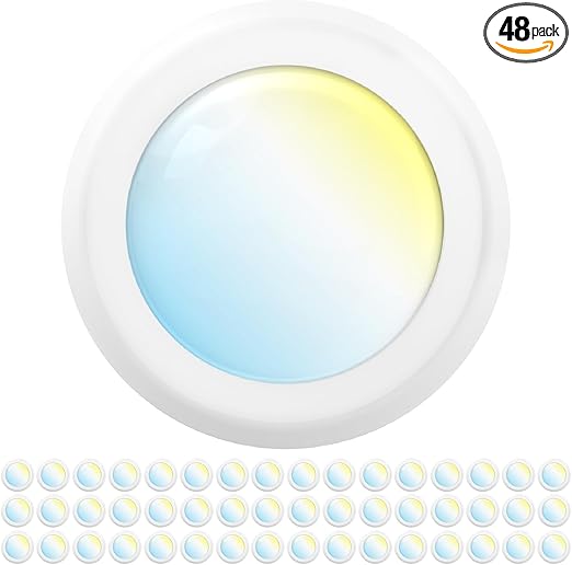 Sunco 48 Pack 6 Inch LED Disk Lights, Flush Mount Ceiling Light Disc, Recessed Can Lighting, 850 LM, 12W (65W Equivalent), Selectable CCT 3000K/4000K/5000K/6000K/6500K, Dimmable, Damp Rated ETL.
