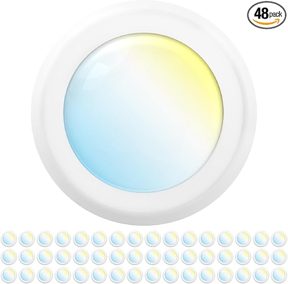 Sunco 48 Pack 6 Inch LED Disk Lights, Flush Mount Ceiling Light Disc, Recessed Can Lighting, 850 LM, 12W (65W Equivalent), Selectable CCT 3000K/4000K/5000K/6000K/6500K, Dimmable, Damp Rated ETL.