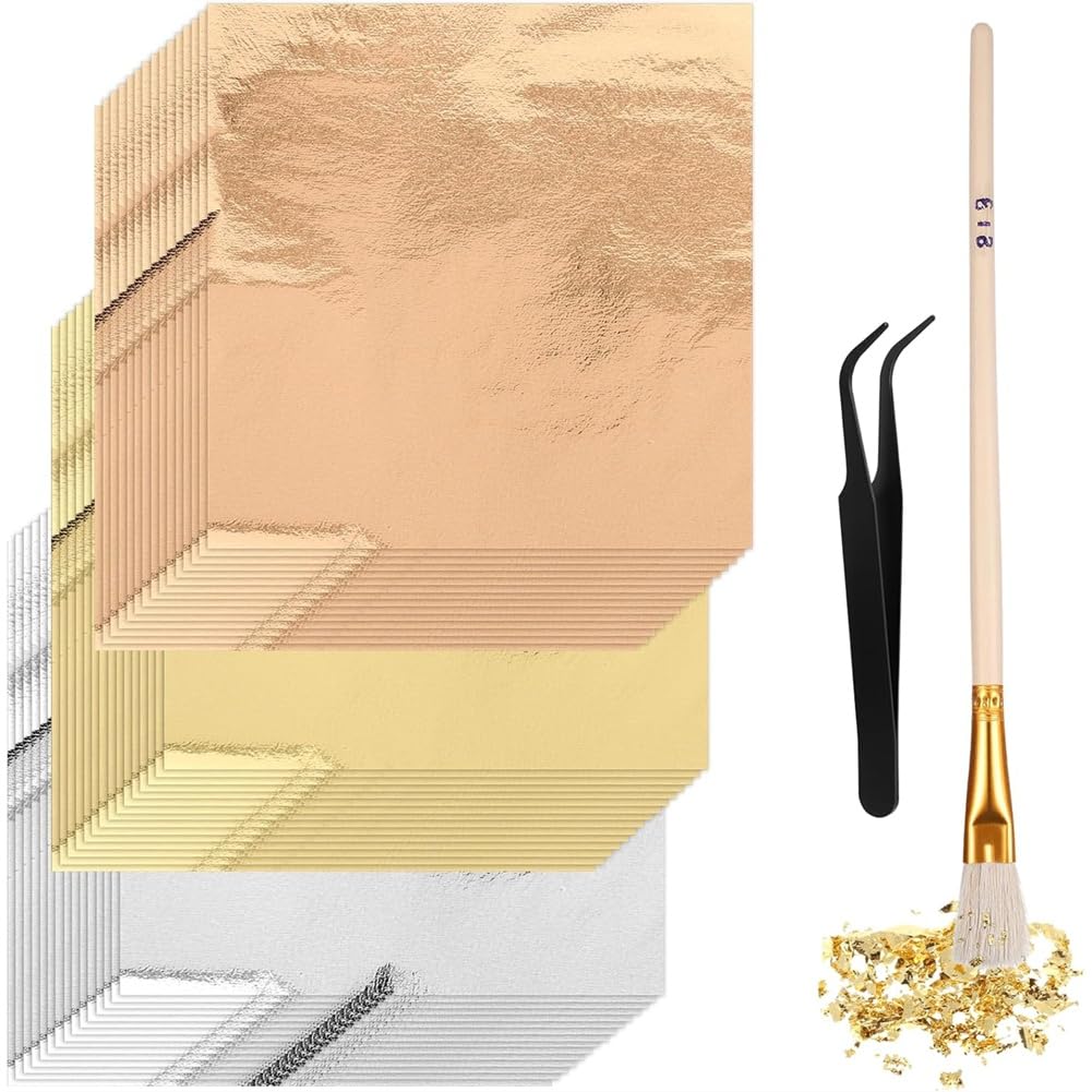 Aundhegrtt As Shown Foil Paper For Art- For Resin Gilding Crafting Nails, 5.5" X 5.5" Sheets For Art Foil Paper, Home Decor Furniture