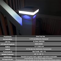 GEYUEYA Home napelemes oszlopfény IP65 vízálló kerti lámpa fa oszlophoz - 1 Stück_Black 7
