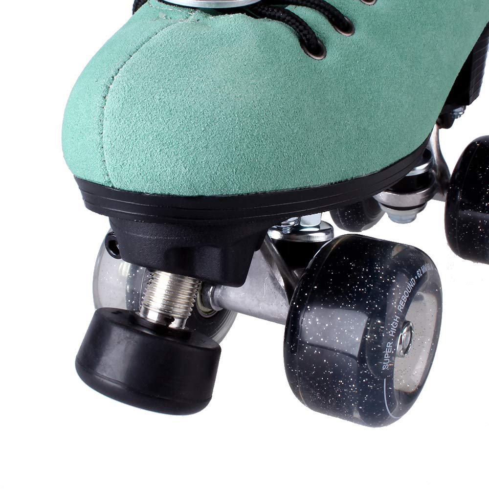 Luna Skates Quad Roller Figur Jam Dance Rollschuhe Leder Quadskates Abec9 Verstellbarer Stopper