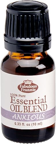 Fabulous Frannie Mezcla de aceites esenciales Anxious hecha con aceites puros de lavanda, naranja amarga, bergamota y salvia clara, 0.3 fl oz