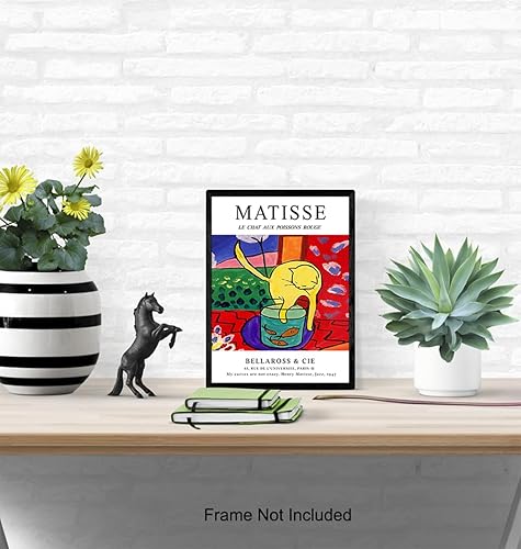 Vista 13 de Matisse Poster Cat Wall Decor - 8x10 Mid Century Modern Wall Decor - Minimalist Wall Art - Abstract Art - Aesthetic Room Decor Gallery Wall Art