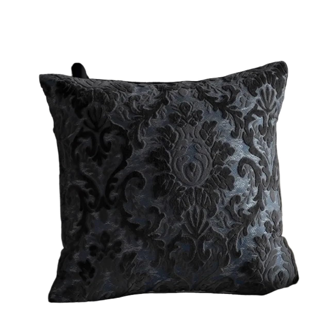 Housse de coussin en chenille floquée gris orange pour oreiller de maison