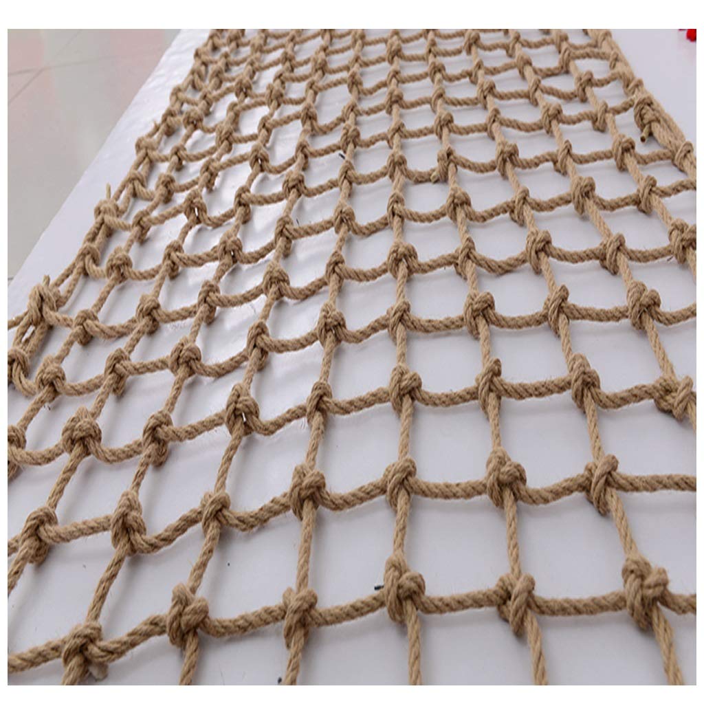 GTHTUHFD Climbing Net Balcony Railing Safety Net Hemp Rope Net Garden Plant Climbing Growing Decoration Netting Hemp Endurance Heavy Duty Netting Balcony Safety Nets Hemp Car,6mm-1x3m (3.28X9.84ft)