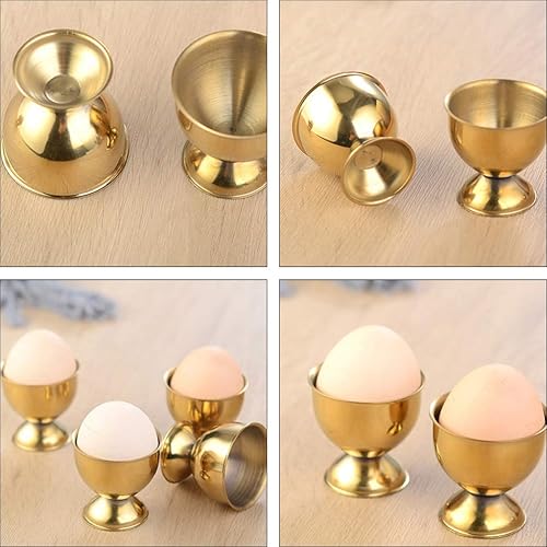 Miniatura 2 de Cabilock Bandeja de huevos de acero inoxidable para huevos hervidos, soporte para tazas de huevo, apto para lavavajillas, 6 uds