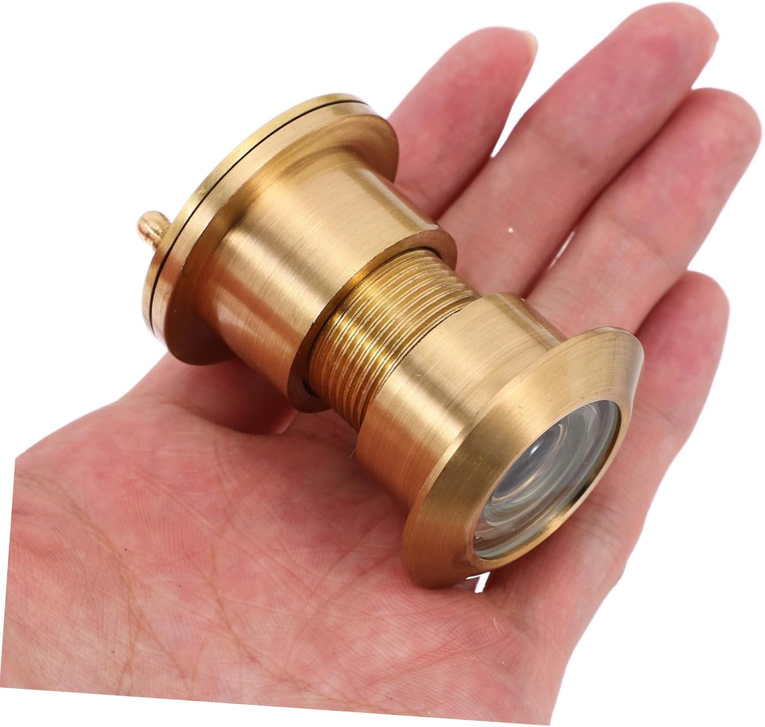 Brass Peephole Viewer for Thick Doors High Definition Optical Lens with Wide Angle Heavy Duty Rotating Privacy Cover for Home Office and Hotel Security Golden Finish
