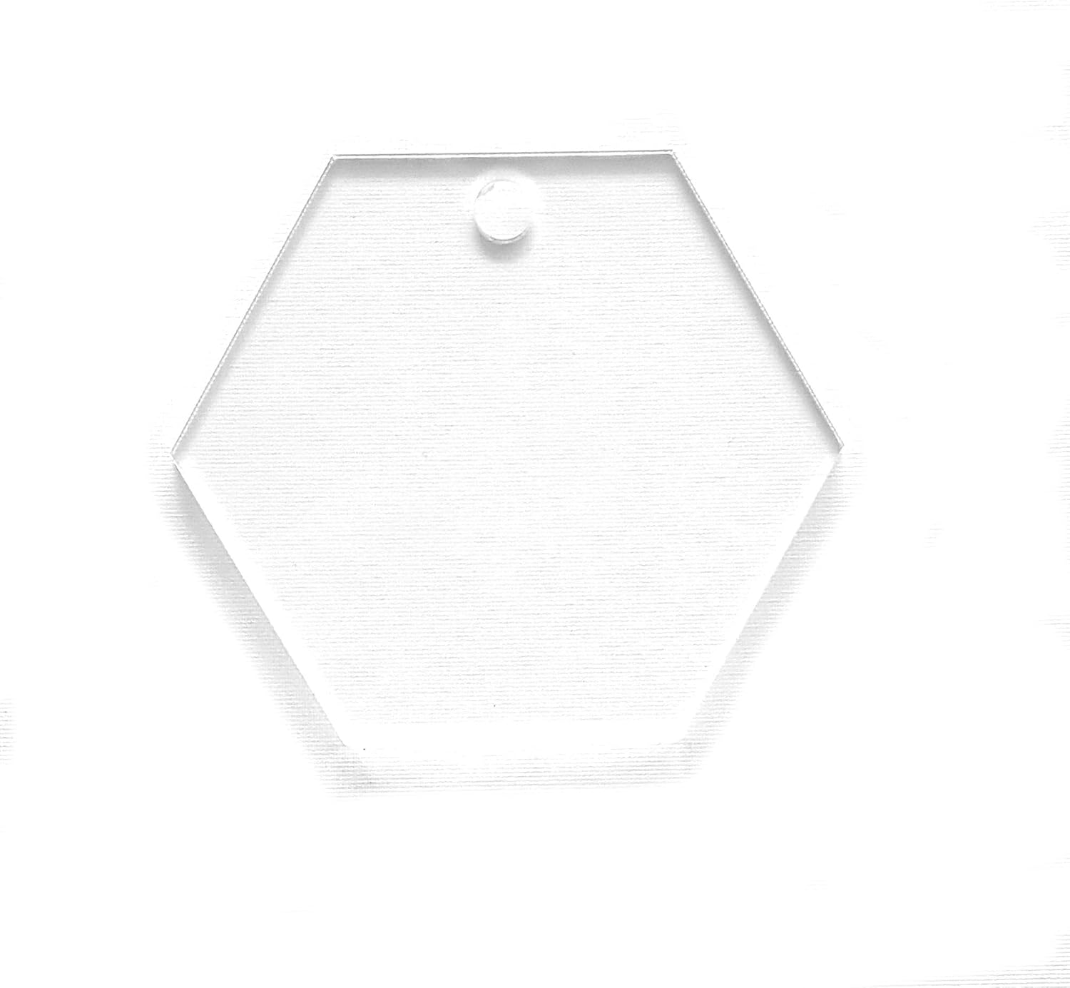 25 Acrylic Keychains Blank Horizontal Hexagons Clear 1/8" Thick - MADE USA - (Optional Key Ring) (2.5" with Key Ring)