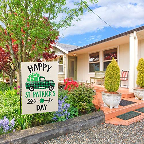 AKEROCK St Patricks Day Garden Flag, 12.5x18 Inch Double Sided Garden Decor, St Patricks Day Decorations for The Home, Shamrock Decorations