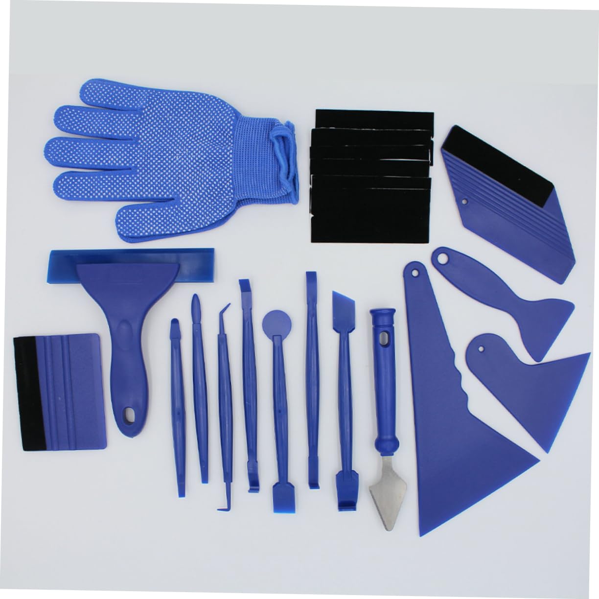 MUELODSIC 21Pcs Car Tinting Squeegee Tool Kit Professional Window Tint Tools for Vinyl Film Installation Includes Film Cutter Scraper and More for Auto Tinting Projects Blue