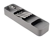 Joseph Joseph DrawerStore Compact Utensil Organizer For Kitchen Drawer Silverware, Flatware Tray, Small, Grey