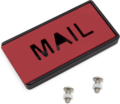 SuperDi Mailbox Flag Front Mount Brick Stone Mailbox Stylish Replacement Black Mount and red Flag.