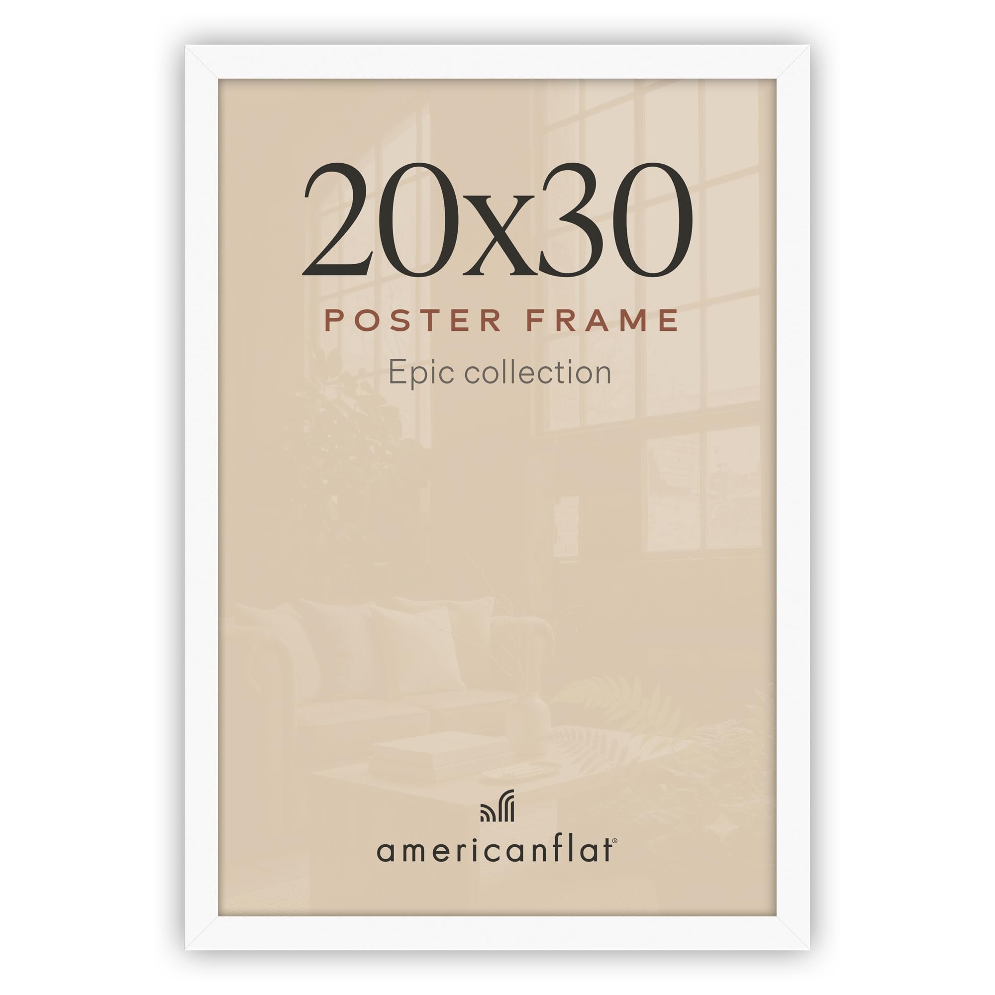 Americanflat 20x30 Poster Frame - Engineered Wood - White