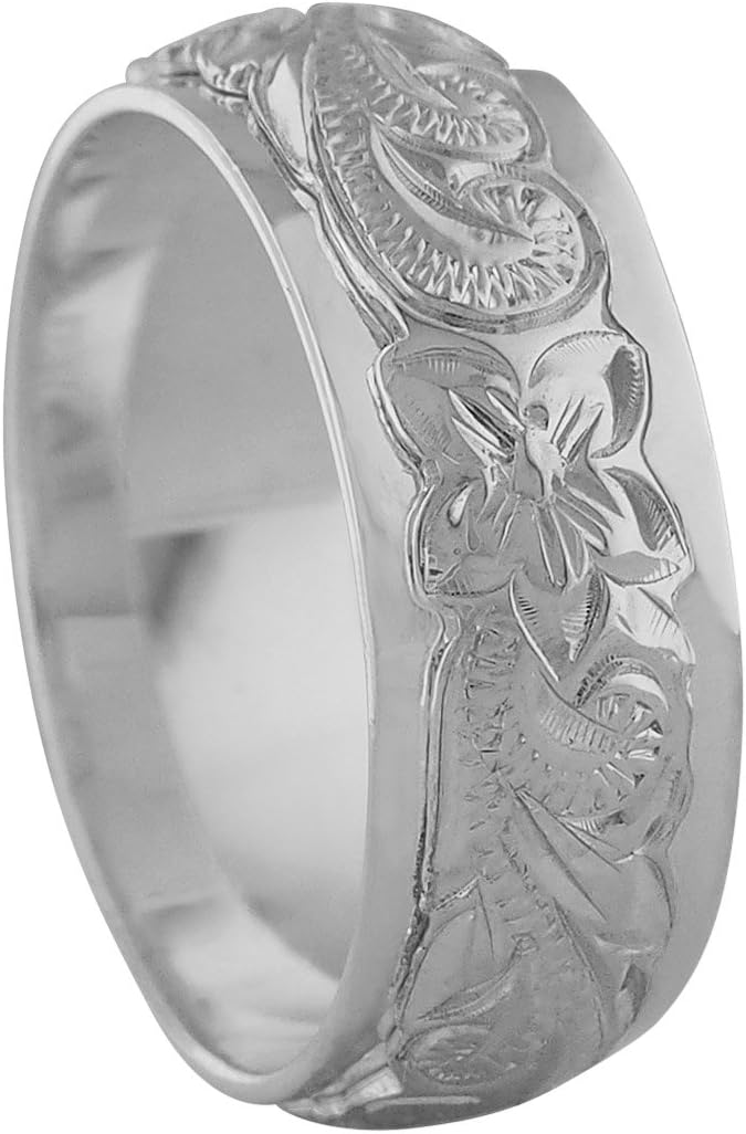 Sterling Silver Raised Hawaiian Band Ring