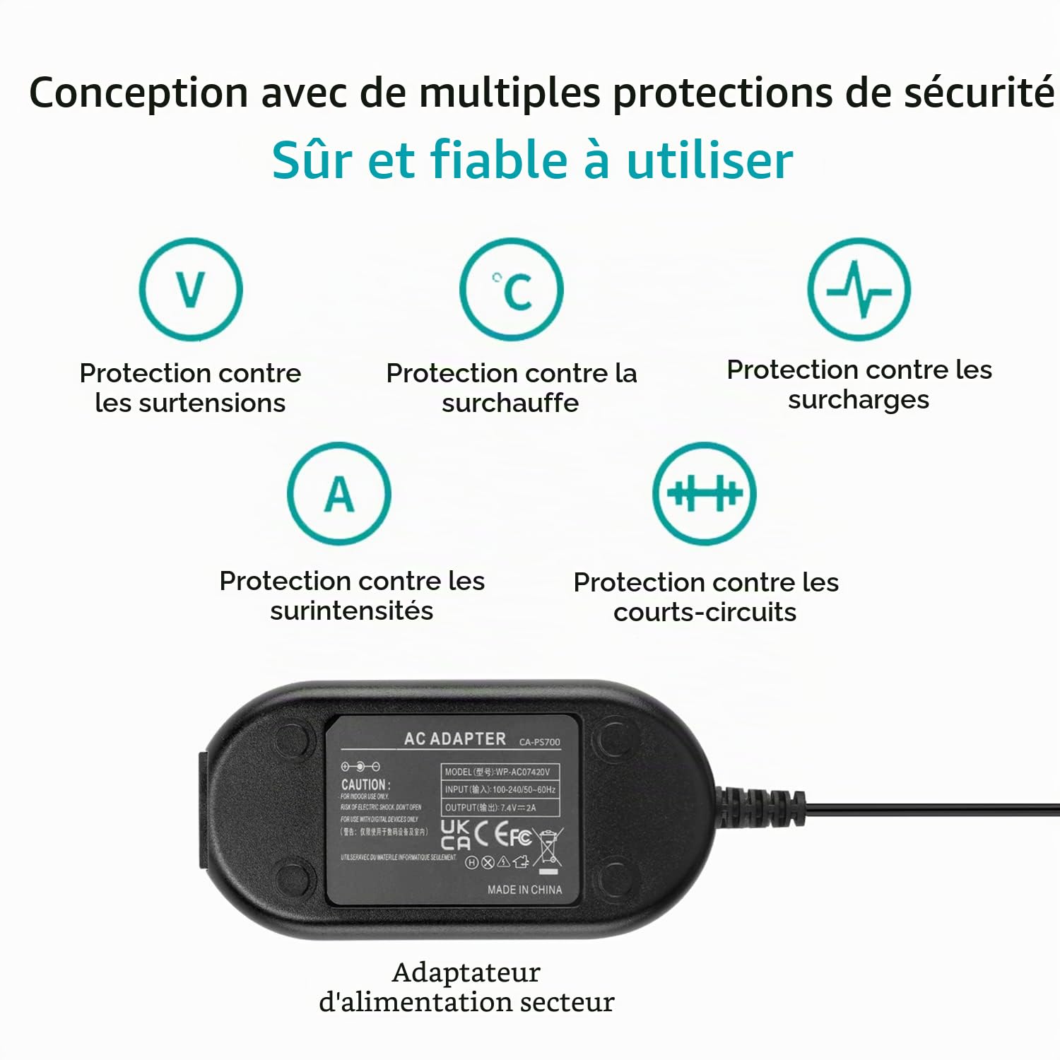 ACK-E10 Adaptateur Secteur DR-E10 Coupleur CC LP-E10 Batterie factice pour appareils Photo Canon EOS Rebel T7 T6 T5 T3, Kiss X50 X70 X80 X90, EOS 1100D 1200D 1300D 1500D 2000D