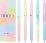 Stylos de gel, 5 Pcs 0.5mm Stylos d'écriture encre noire à point fin à sec rapide 10 Recharges, Stylos rétractables pour la prise de notes de journal, fournitures de bureau (Vintage-5PC)