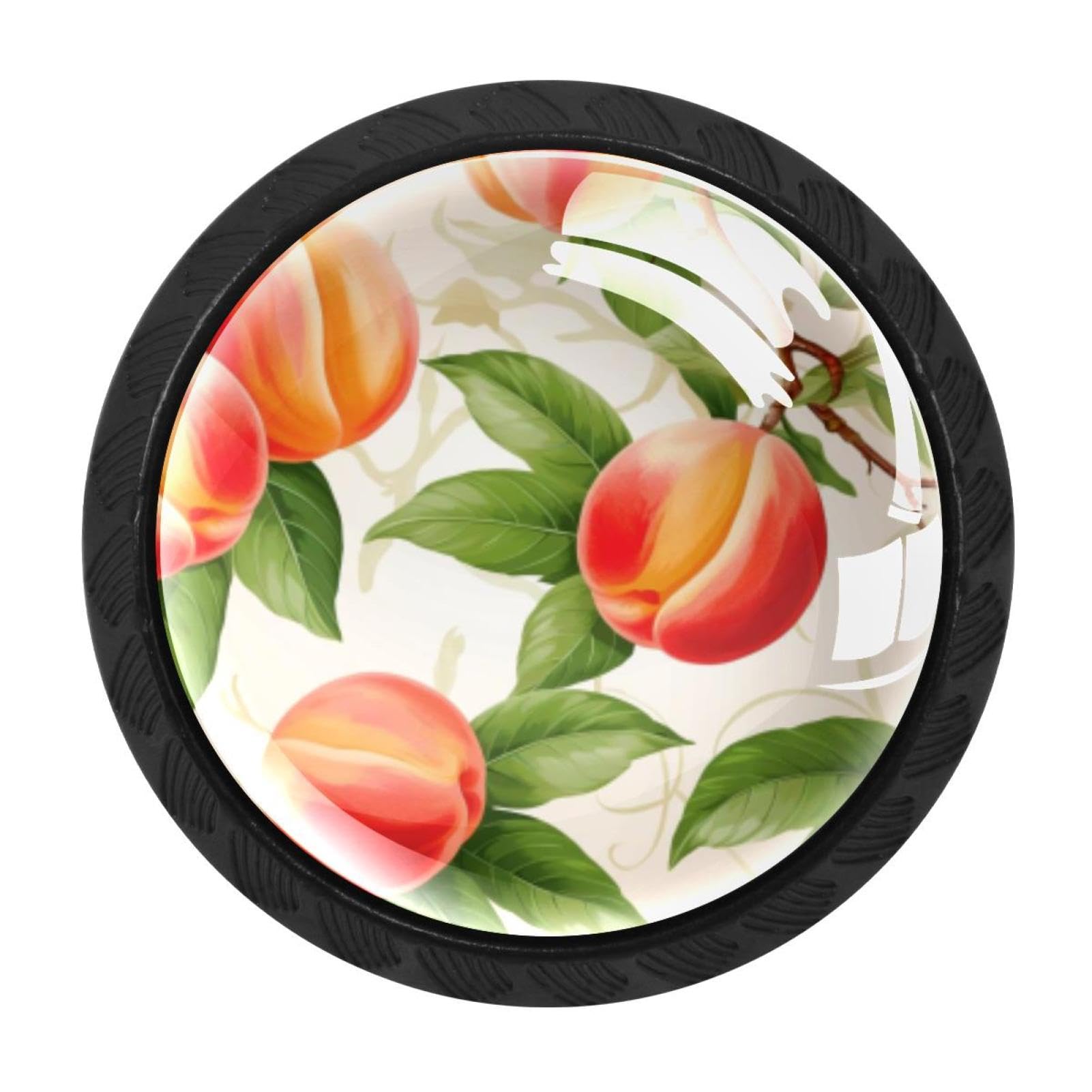 CHENZZZZ 4 pcs Peach Cabinet Knobs Crystal Drawer Pulls for Kitchen, Bathroom Cabinet, Dresser and Cupboard