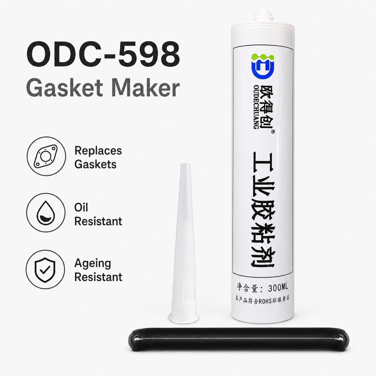VIDOO ODC-598 Mechaniczne Uszczelnianie Kołnierzy Kauczuk Silikonowy Uszczelniacz Klej 300ml