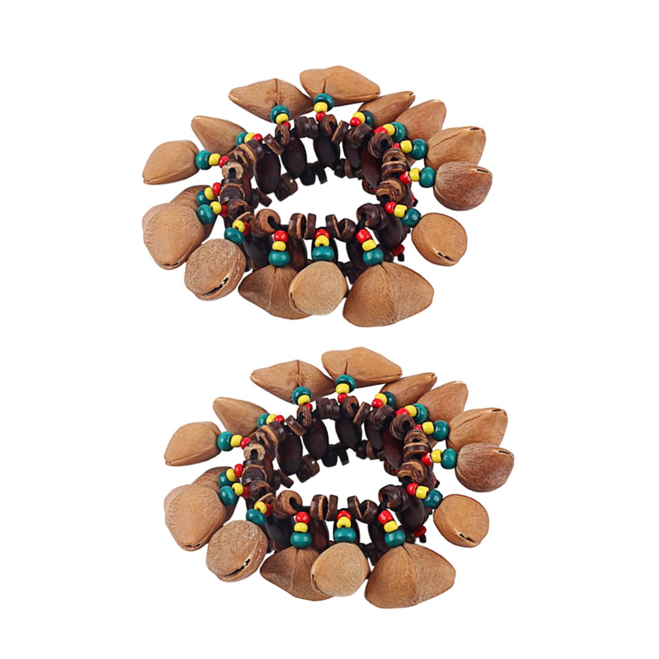 TOYANDONA 4 Piezas Campanilla de cáscara de nuez africana instrumentos de percusión brazalete de nuez juguetes instrumento musical pulsera de nuez tuerca campana de muñeca la campana