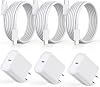 Cargador rápido para iPhone 17 16 15, 3 unidades de bloque de carga rápida PD USB C para iPad con cable de carga USB C a tipo C de 6 pies para iPhone 17 Air/Pro/Pro Max/16 Pro/Plus/15/15 Pro/Pro Max, iPad Pro 1