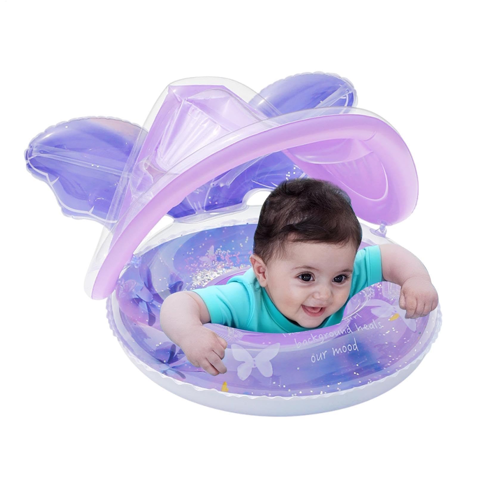 Flotteurs Enfant pour Piscine | Chaise Longue Flottante Forme Papillon avec Auvent - Flotteurs d'eau pour - pour La Baignade Extérieur Au Jardin Au Lac en Été Et Jeux À La Plage