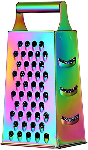 UPKOCH Caja de acero inoxidable Rallador de queso con mango, cortador de cocina, triturador de ajo, herramienta para picar ajo para queso parmesano,