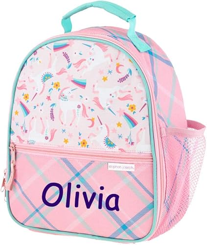 Miniatura 6 de Stephen Joseph Lonchera personalizada, bolsa de almuerzo floral, estampado rosa y gris, suministros de regreso a clases, bolsa aislada para niños,
