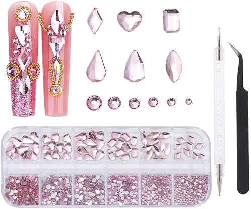 1000 unidades de 12 cinchas de varios tamaños ABdiamantes de imitación irregulares coloridos con parte trasera plana, con pinzas de recogida y disponible en Yaxa Venezuela