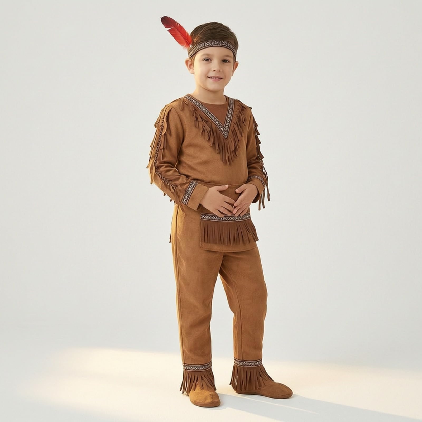Costume con Maa con Frange | Maniche Lunghe, Vestito da Recita Fascia, Morbido, Set di Danza, per Haween